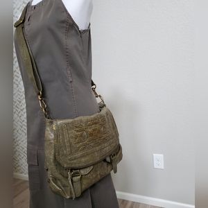 The Sak Olive Crossbody Bag with Embroidery